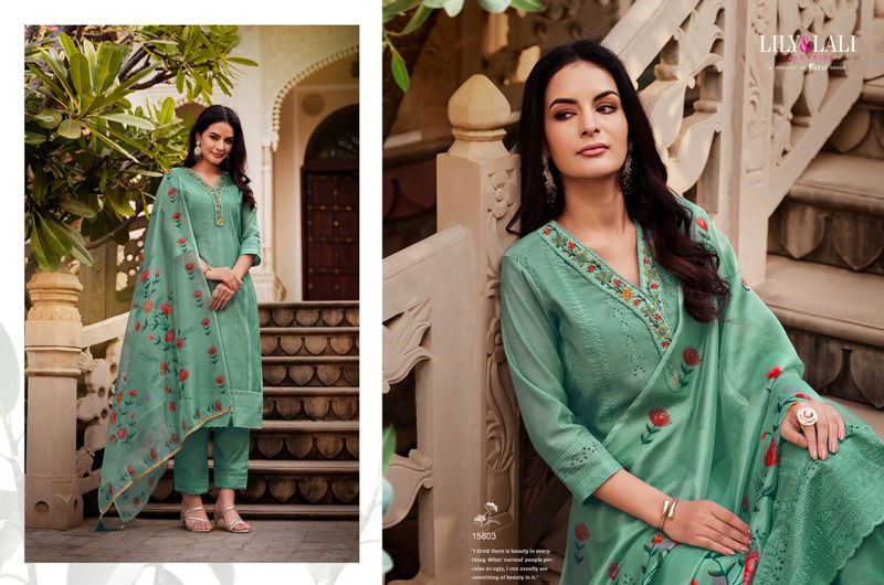 Lucknowi Vol 3 By Lily And Lali Chanderi Kurti Bottom With Dupatta Wholesale Price In Surat
